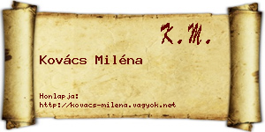 Kovács Miléna névjegykártya