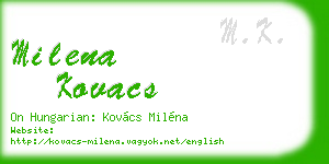 milena kovacs business card